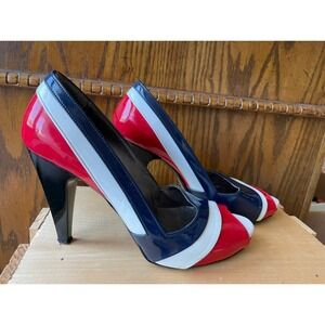 heels size 6 Red White and Blue Open toe